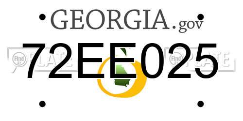 72EE025 Georgia License Plate