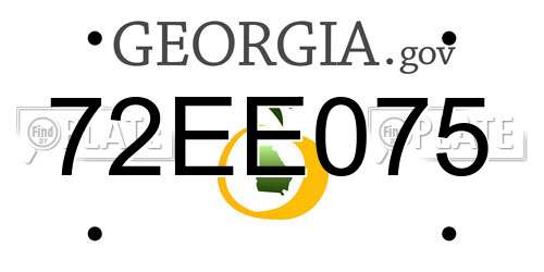 72EE075 Georgia License Plate