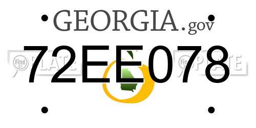 72EE078 Georgia License Plate