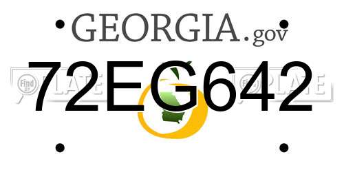 72EG642 Georgia License Plate