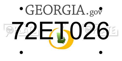 72ET026 Georgia License Plate
