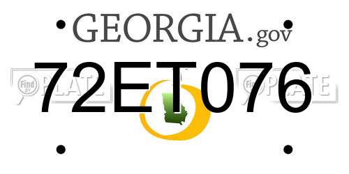 72ET076 Georgia License Plate