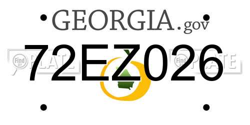 72EZ026 Georgia License Plate