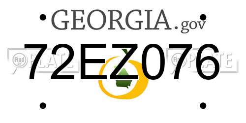 72EZ076 Georgia License Plate