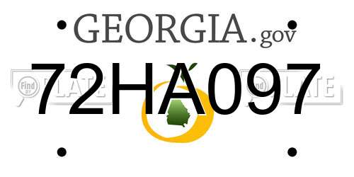 72HA097 Georgia License Plate