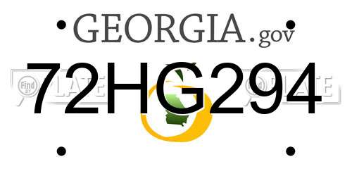 72HG294 Georgia License Plate