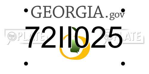 72II025 Georgia License Plate