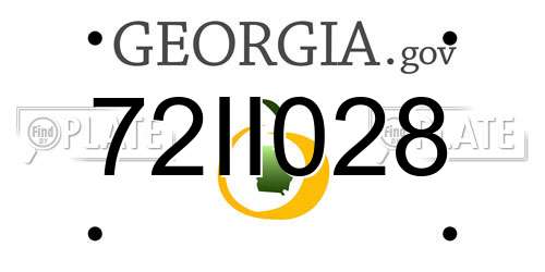 72II028 Georgia License Plate