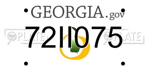 72II075 Georgia License Plate
