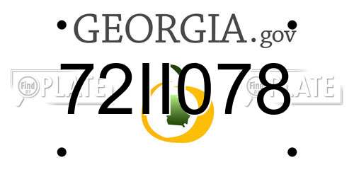 72II078 Georgia License Plate
