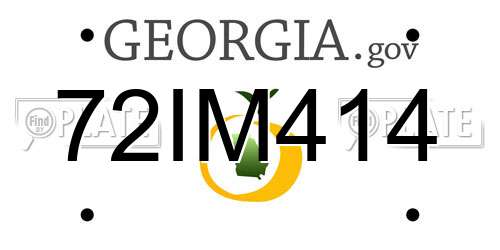 72IM414 Georgia License Plate
