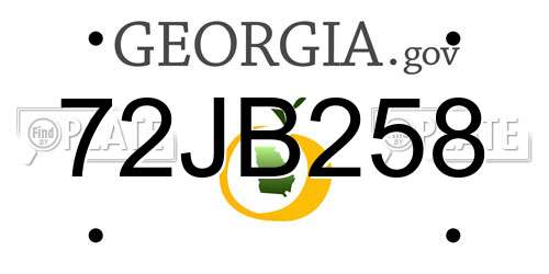 72JB258 Georgia License Plate