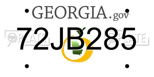 72JB285 Georgia License Plate