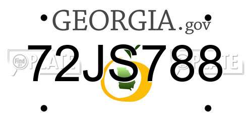 72JS788 Georgia License Plate