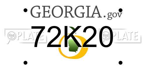 72K20 Georgia License Plate