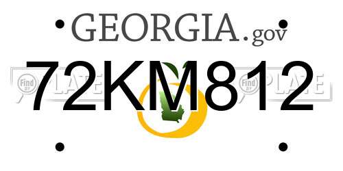 72KM812 Georgia License Plate