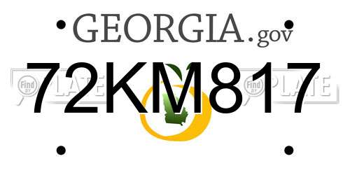 72KM817 Georgia License Plate