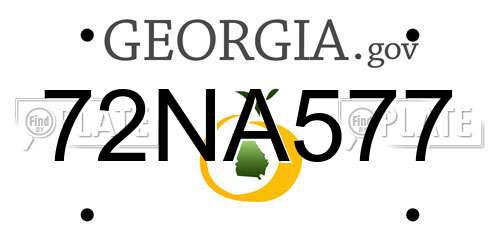 72NA577 Georgia License Plate