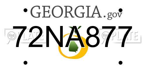 72NA877 Georgia License Plate