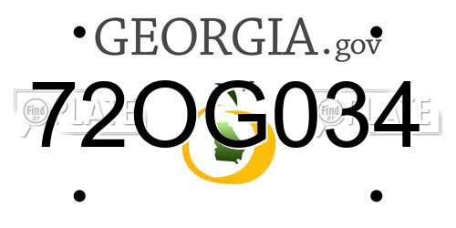 72OG034 Georgia License Plate
