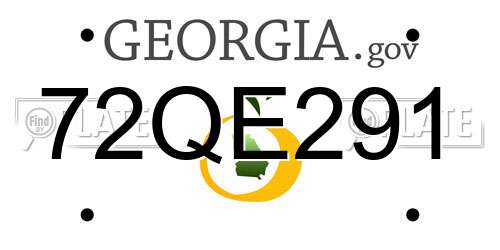 72QE291 Georgia License Plate