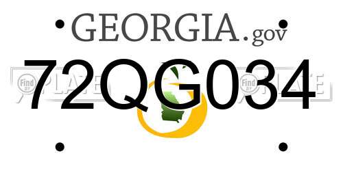 72QG034 Georgia License Plate