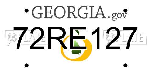 72RE127 Georgia License Plate