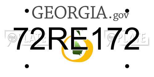 72RE172 Georgia License Plate