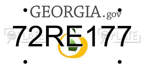 72RE177 Georgia License Plate