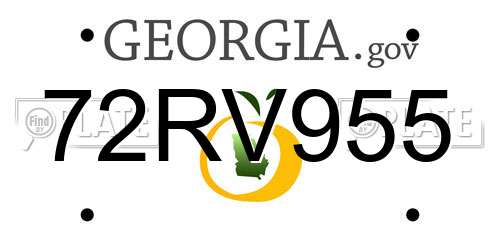 72RV955 Georgia License Plate