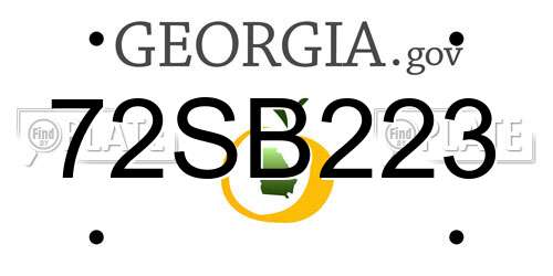 72SB223 Georgia License Plate