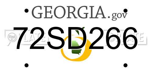 72SD266 Georgia License Plate