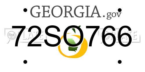 72SO766 Georgia License Plate