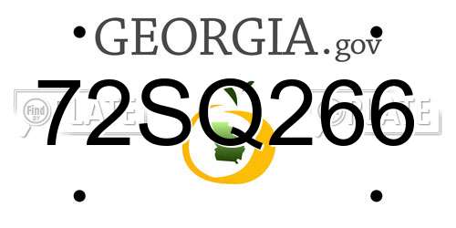 72SQ266 Georgia License Plate