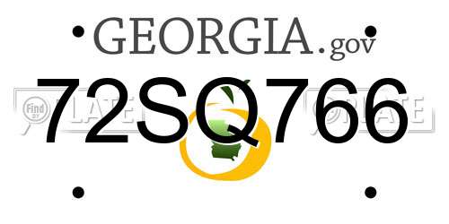 72SQ766 Georgia License Plate