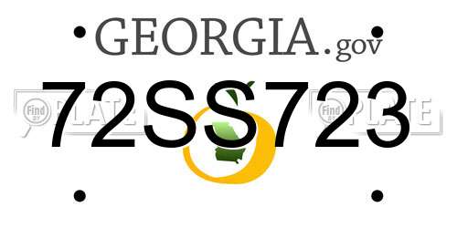 72SS723 Georgia License Plate