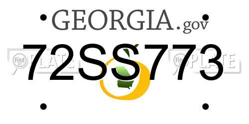 72SS773 Georgia License Plate