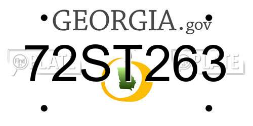 72ST263 Georgia License Plate
