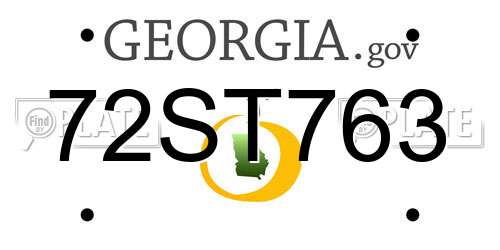 72ST763 Georgia License Plate