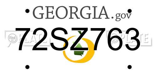 72SZ763 Georgia License Plate