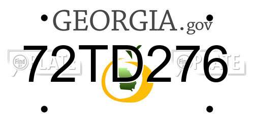 72TD276 Georgia License Plate