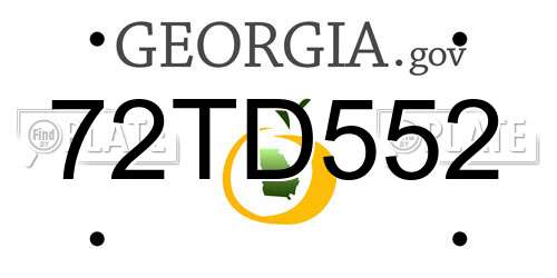 72TD552 Georgia License Plate