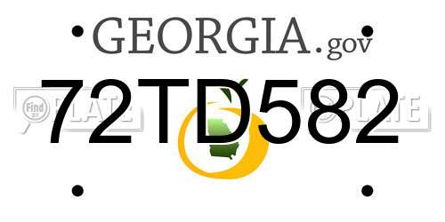 72TD582 Georgia License Plate