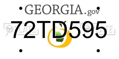 72TD595 Georgia License Plate