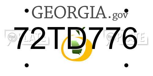 72TD776 Georgia License Plate