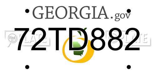 72TD882 Georgia License Plate