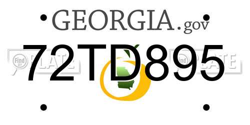 72TD895 Georgia License Plate