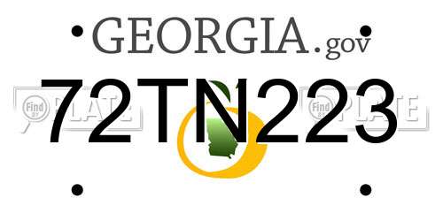 72TN223 Georgia License Plate