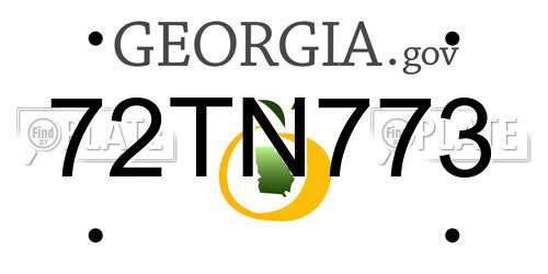 72TN773 Georgia License Plate