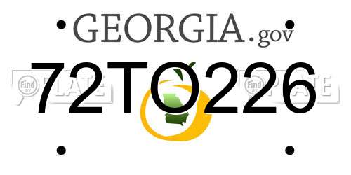 72TO226 Georgia License Plate